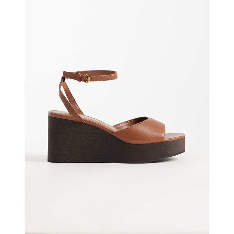Mango platform wedges in brown