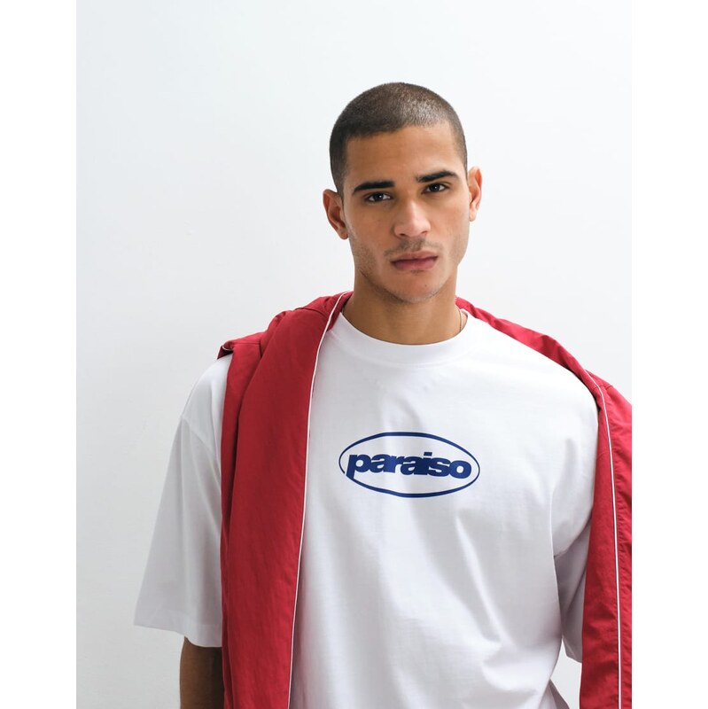 ASOS DESIGN oversized t-shirt with Paraiso front graphic in