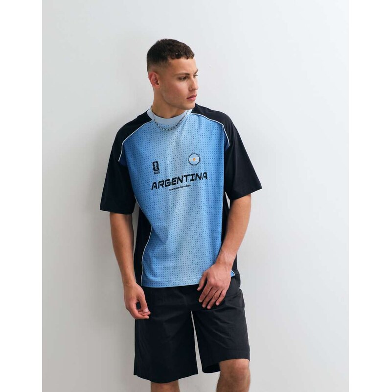 ASOS DESIGN oversized tee with FIFA World cup Argentina print in