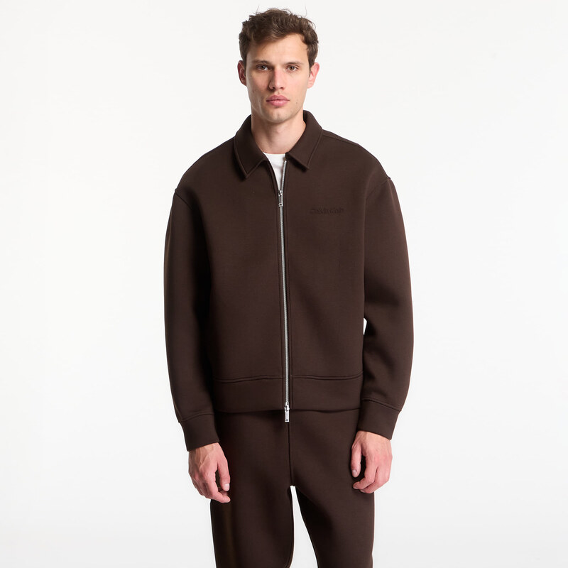 Bunda Calvin Klein Ls Cooling Spacer Fz Shirt Jacket Dark Coffee