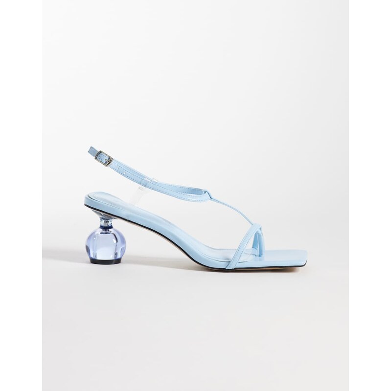 JW PEI Charlotte strappy heels with spherical heel in sky blue