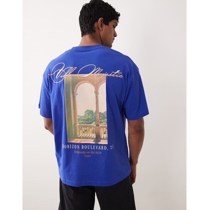 Jack & Jones oversized t-shirt with scenic backprint in bright