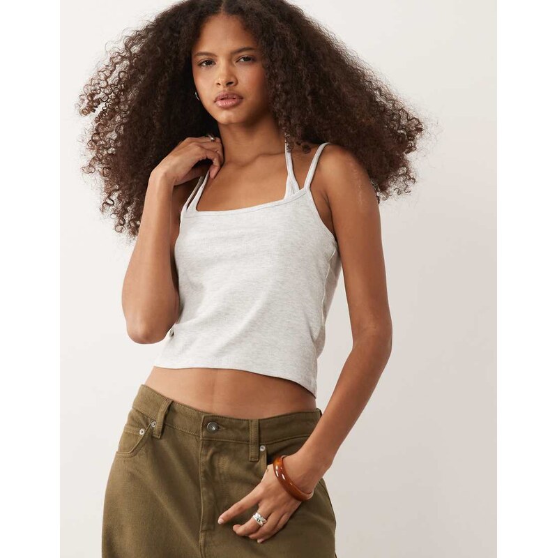 Cotton On sleep double layer cami top in light grey marle