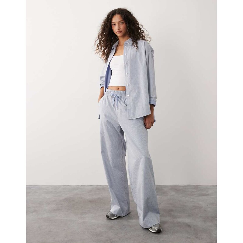 Sweaty Betty Summer Stripe Regular Trouser in blue and white