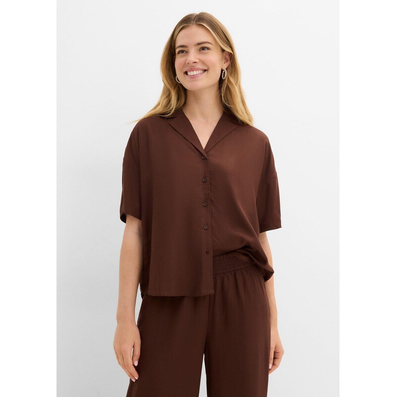 bonprix Oversize halenka s krátkým rukávem, z měkké viskózové