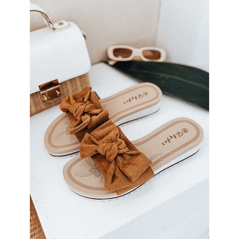 SWEET SHOES Dámské žabky ZY0996 camel - FashionStreet