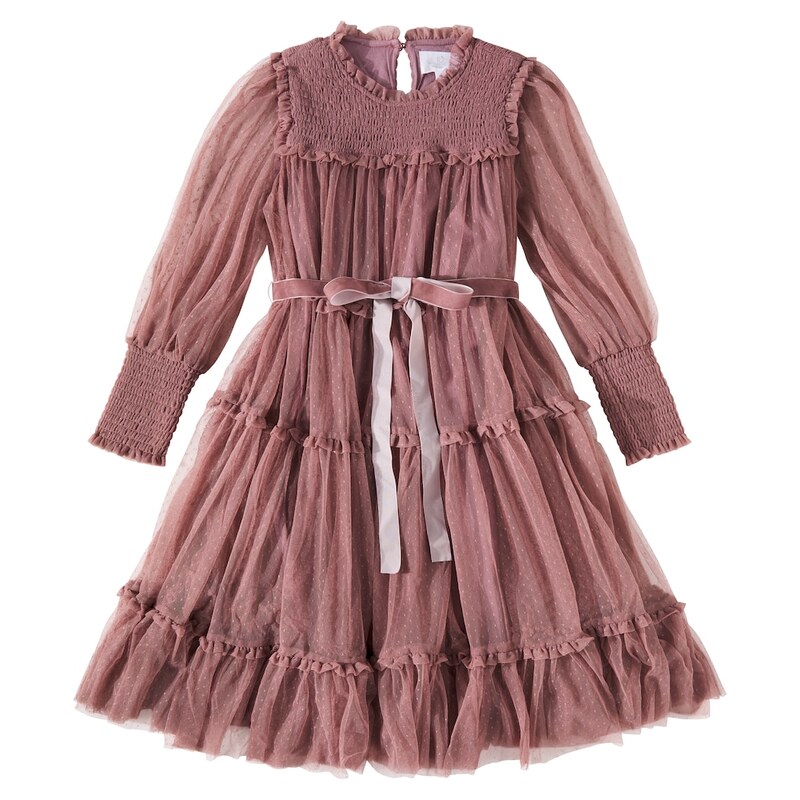 Cera Una Volta Grace shirred tiered tulle dress