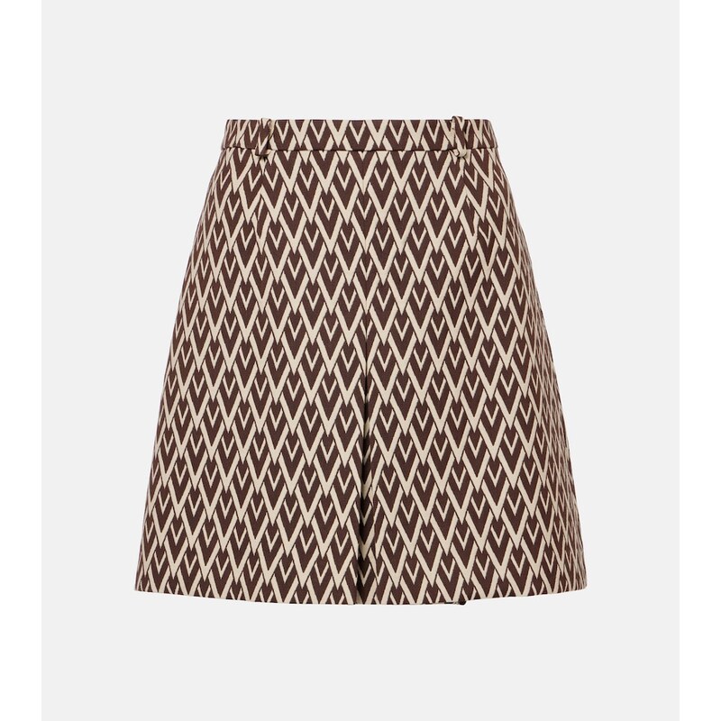 Valentino Toute La V wool jacquard miniskirt