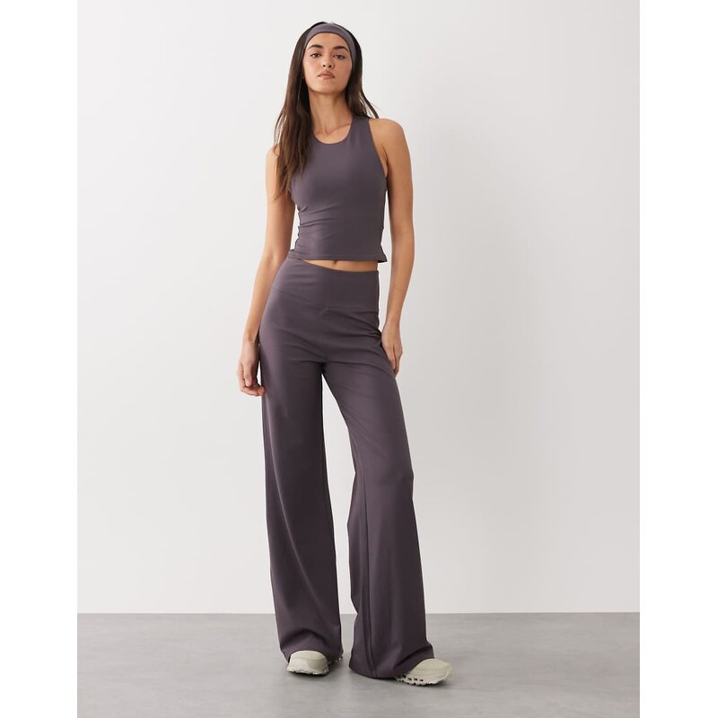4505 Icon soft touch high waist wide leg dance pant in storm
