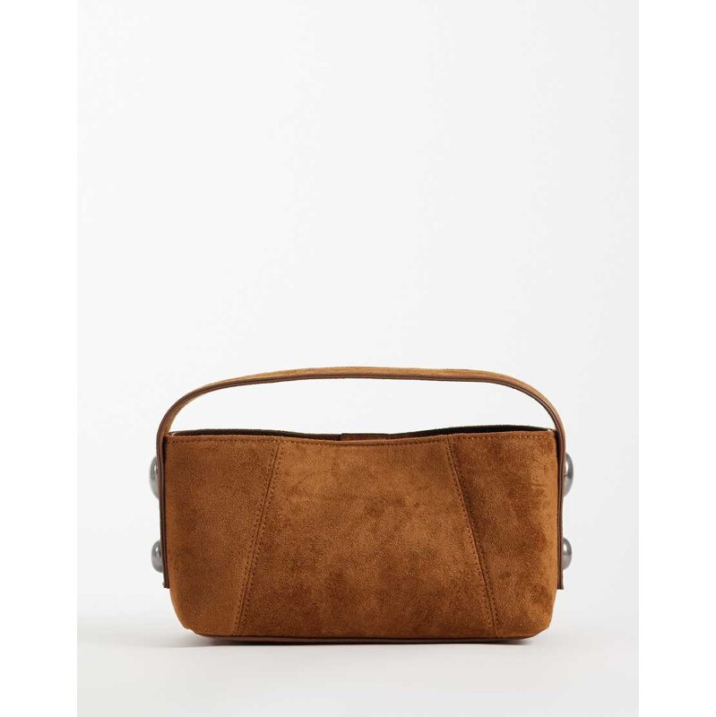 ASOS DESIGN studded faux suede grab bag with detachable