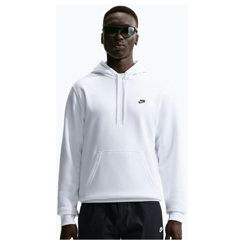 Pánská mikina Nike Club Pullover Hoodie white/white/black