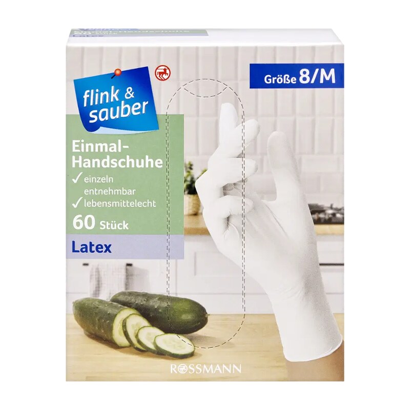 flink & sauber Jednorázové rukavice vel. M 60 ks