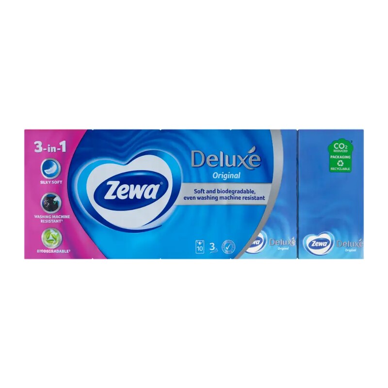 Zewa Zewa Deluxe papírové kapesníčky 3vrstvé 10 ks