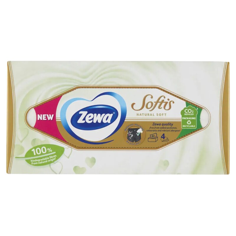 Zewa Papírové kapesníčky Softis Natural Soft 4vrstvé 80 ks