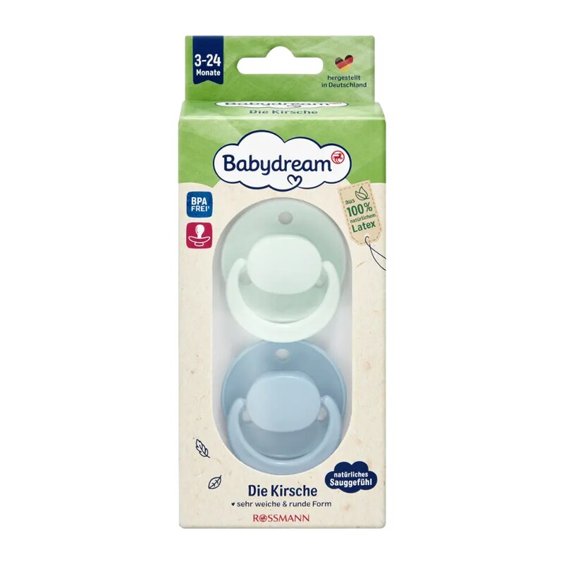 Babydream Dudlík s latexovým kroužkem, různé druhy 2 ks
