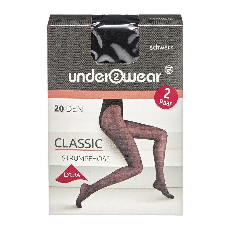 under2wear Punčochy 2pack černé 20 DEN vel. M 40/42 2 ks