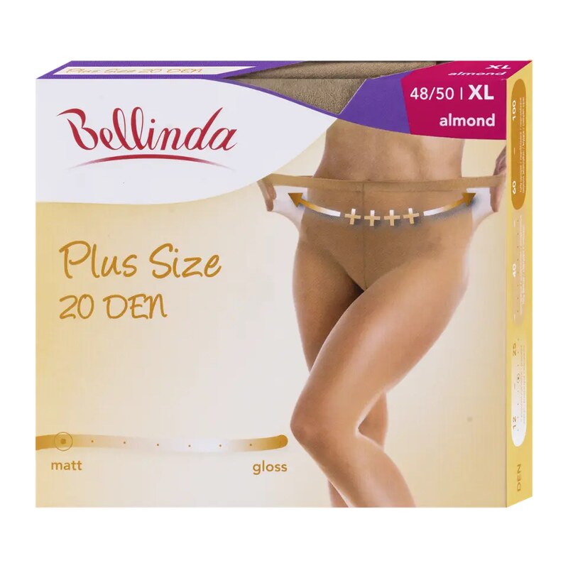 Bellinda Punčochové kalhoty Plus Size almond 20 DEN vel. XL 48