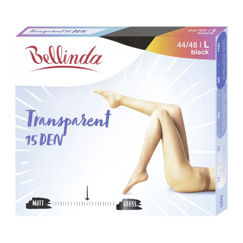 Bellinda Punčochové kalhoty Transparent černé 15 DEN vel. L 44
