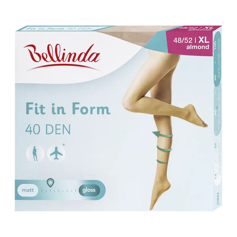Bellinda Punčochové kalhoty Fit In Form almond 40 DEN vel. XL 48