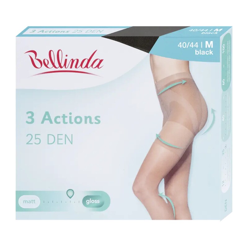 Bellinda Punčochové kalhoty 3Actions černé 25 DEN vel. M 40/44