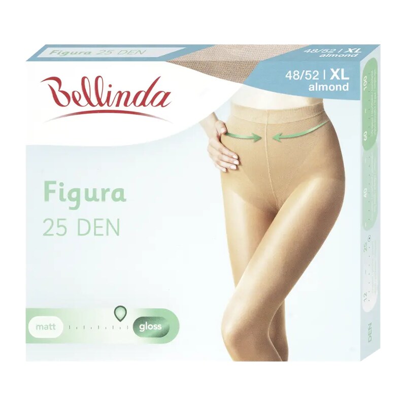 Bellinda Punčochové kalhoty Figura almond 25 DEN vel. XL 48/52