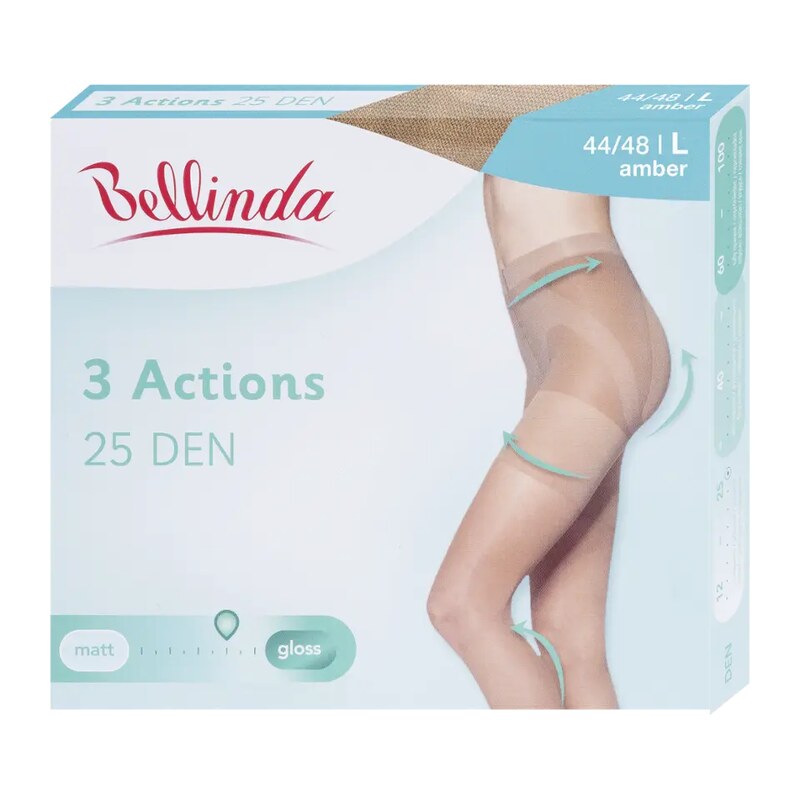 Bellinda Punčochové kalhoty 3Actions amber 25 DEN vel. L 44/48