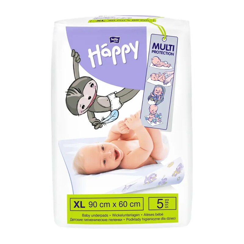 Bella Baby Happy Dětské přebalovací podložky 90 x 60 cm 5 ks