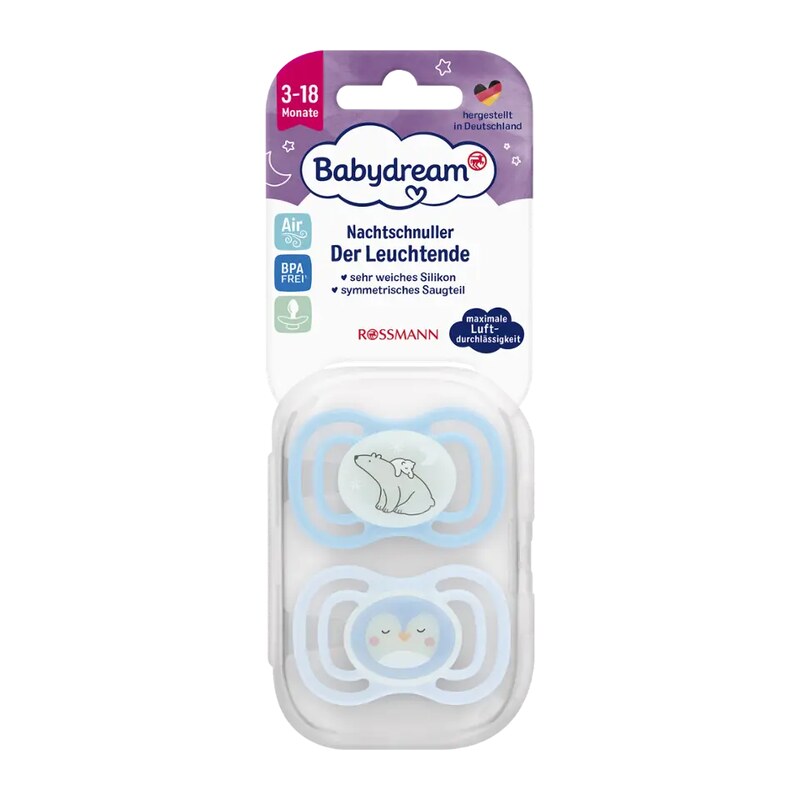 Babydream Silikonový dudlík, 3-18 měsíců, různé druhy 2 ks