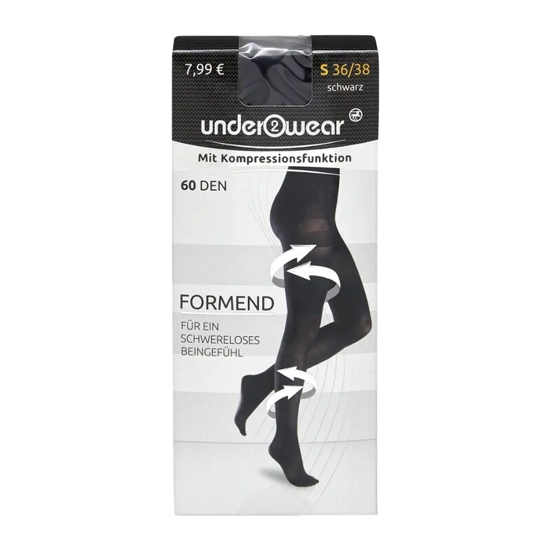under2wear Punčochové kalhoty formovací černé 60 DEN vel. S 36