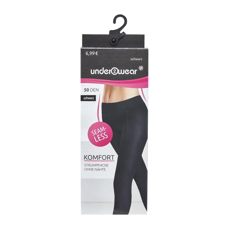 under2wear Punčochy Komfort bezešvé 50DEN vel. 44/46 černé