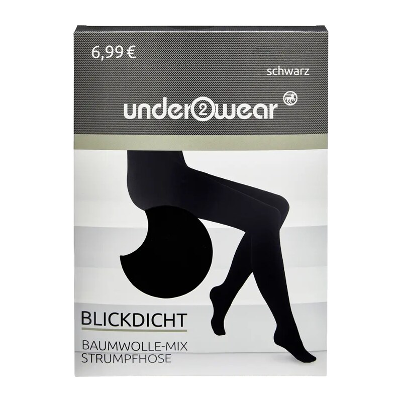 under2wear Bavlněné punčochy černé vel. M 40/42