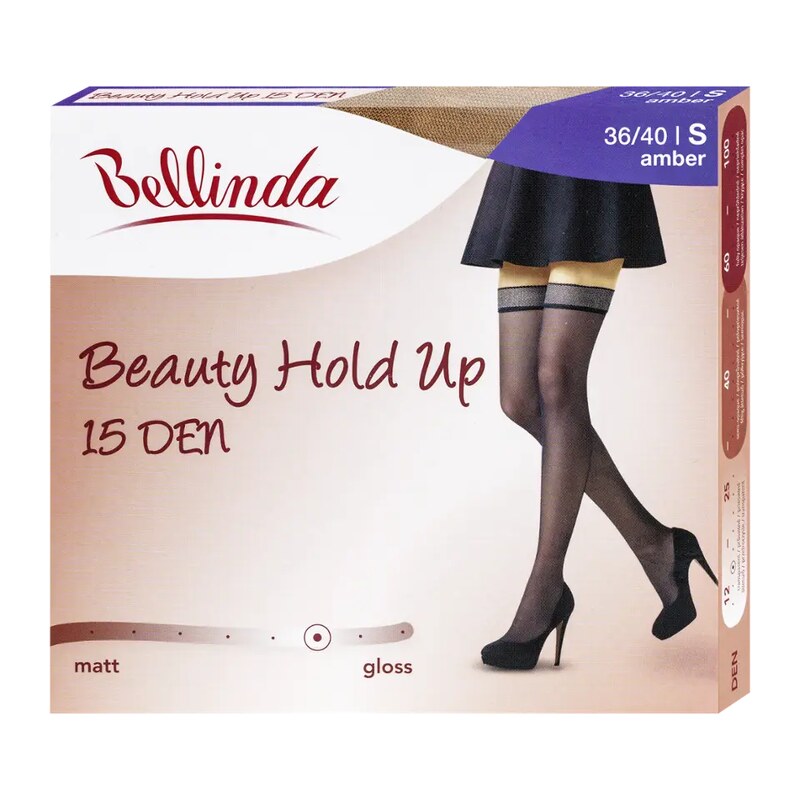 Bellinda Samodržící punčochy Beauty Hold Up, amber, vel. 36-40