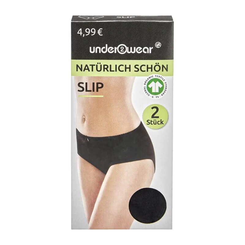 under2wear Dámské kalhotky černé 2 ks