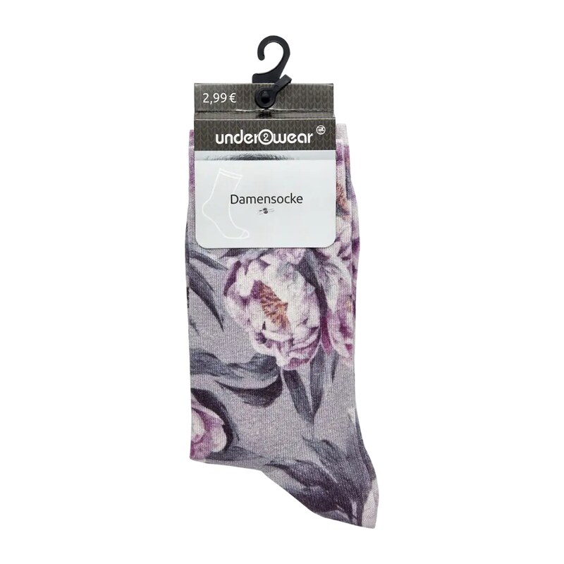 under2wear Dámské ponožky s květinovým potiskem 35/38