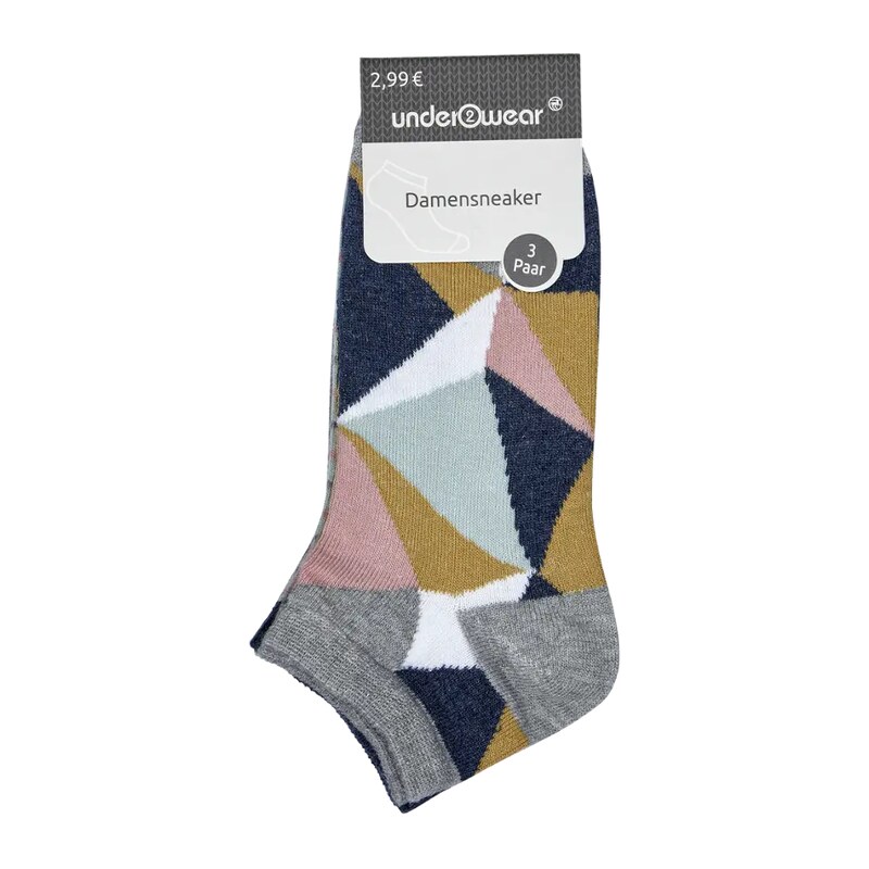 under2wear Ponožky kotníkové 3pack mix vzorů 35/38