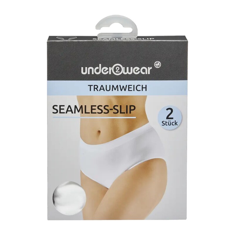 under2wear Dámské bezešvé kalhotky Seamless-slip bílé 2 ks