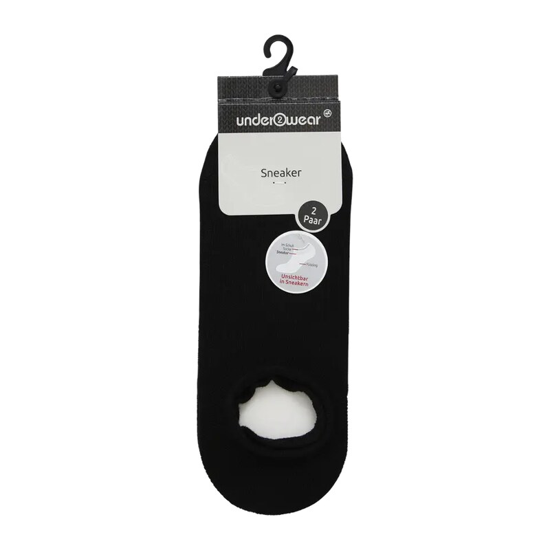 under2wear Nízké ponožky 2pack černé 43/46 2 ks