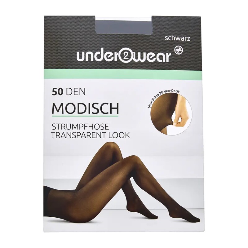 under2wear Punčochové kalhoty černé 50 DEN M
