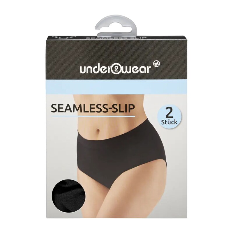 under2wear Dámské kalhotky bezešvé černé 2 ks