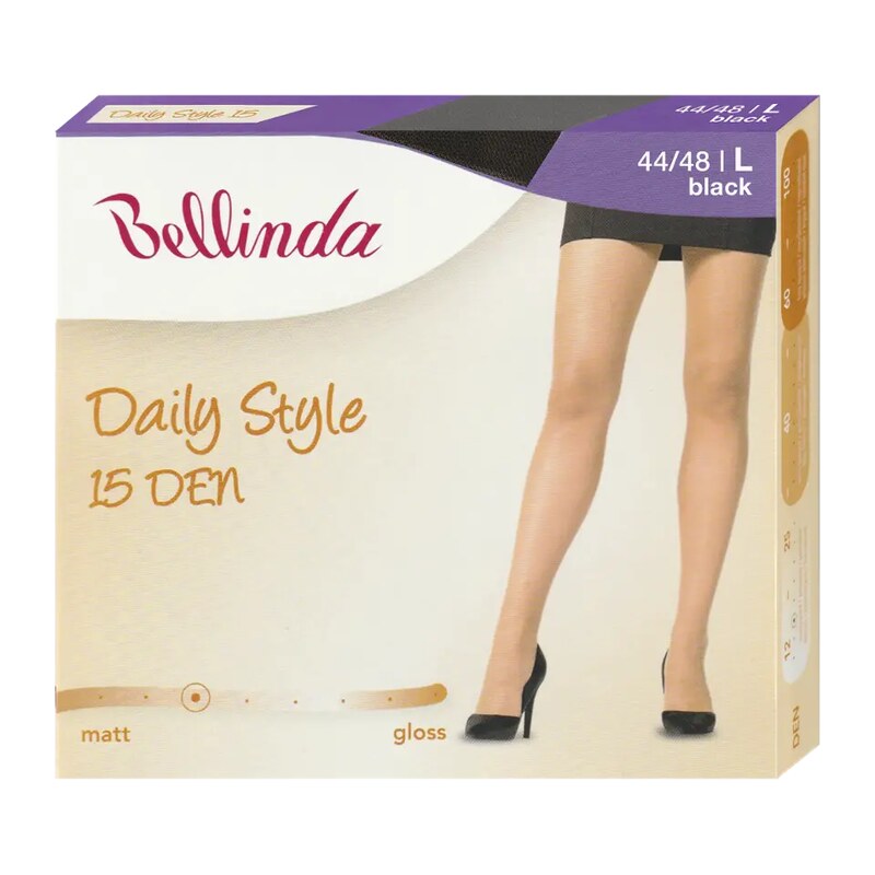 Bellinda Punčochové kalhoty Daily Style 15 DEN, černé 44/48