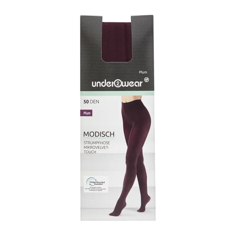 under2wear Punčochové kalhoty Micro švestkové 50 DEN L