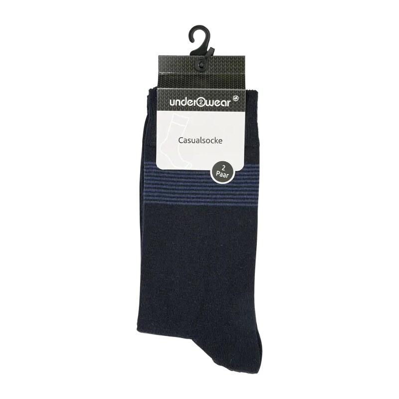 under2wear Ponožky Casual 2PACK modré proužky 39/42 2 ks