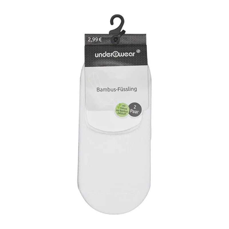 under2wear Ponožky z bambusového vlákna 2pack, bílé 35/38