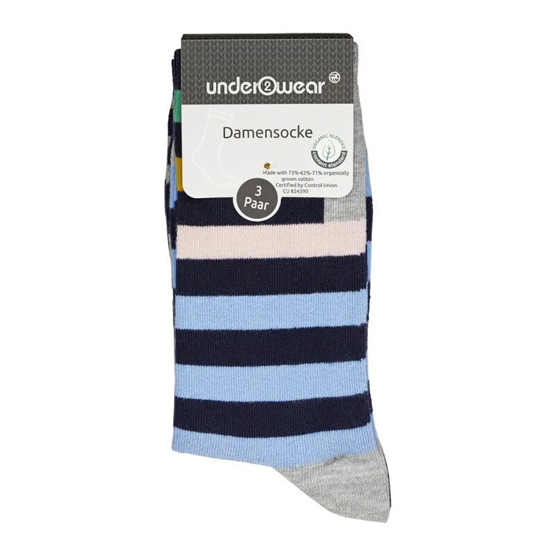 under2wear Ponožky 3PACK s proužky 39/42 3 ks