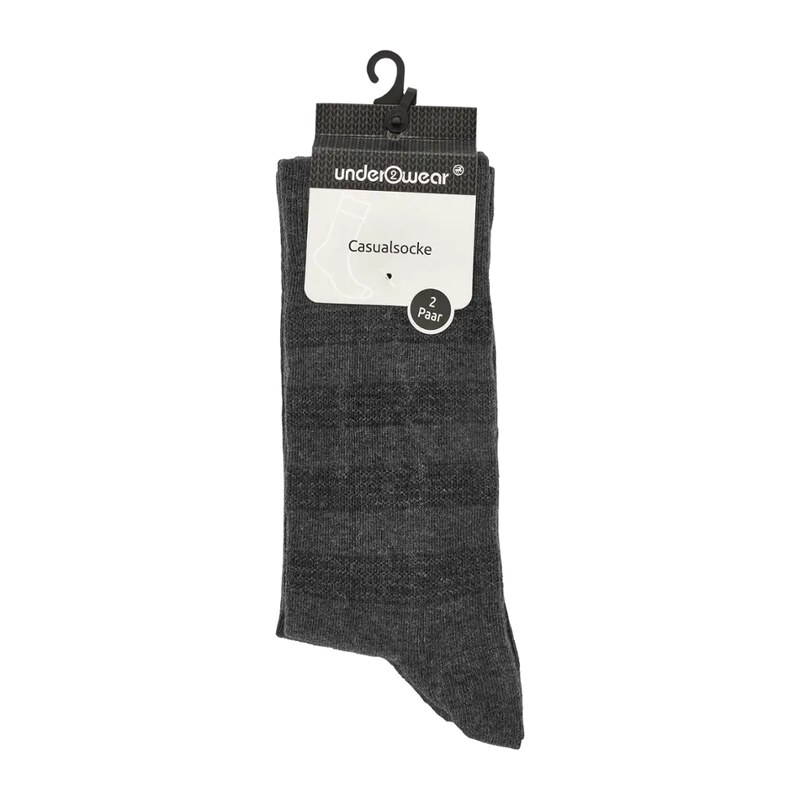 under2wear Ponožky Casual 2pack šedé/šedé proužky 43/46 2 ks