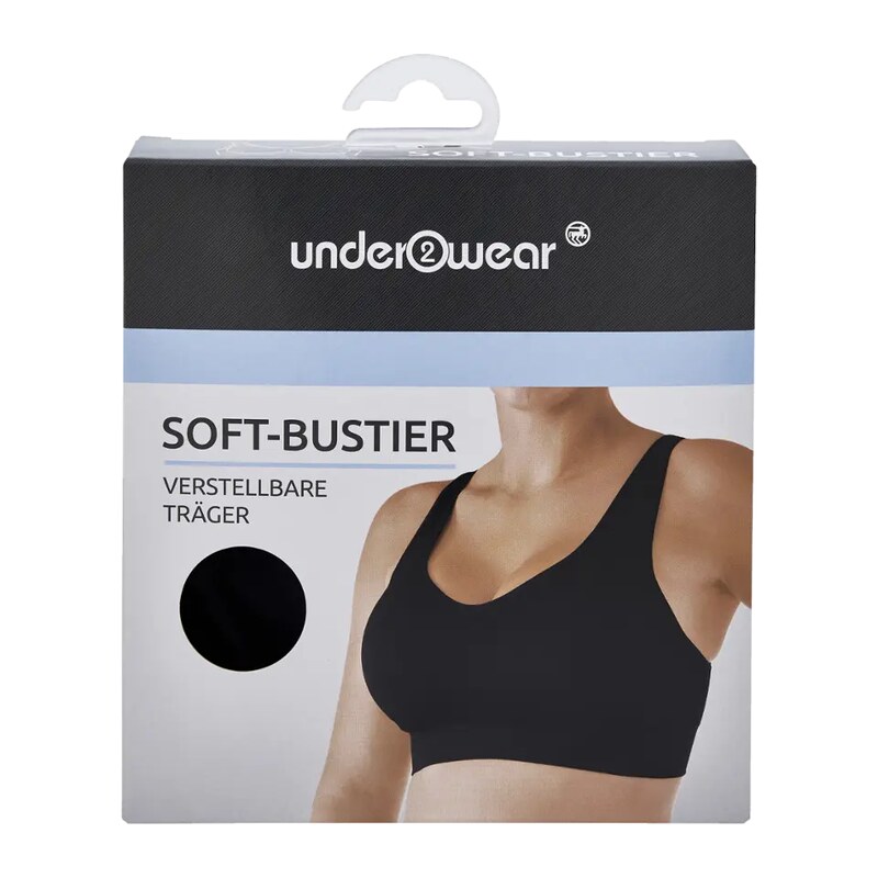under2wear Podprsenka Soft s nastavitelnými ramínky, černá