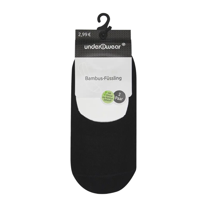 under2wear Ponožky z bambusového vlákna 2pack, černé 43/46