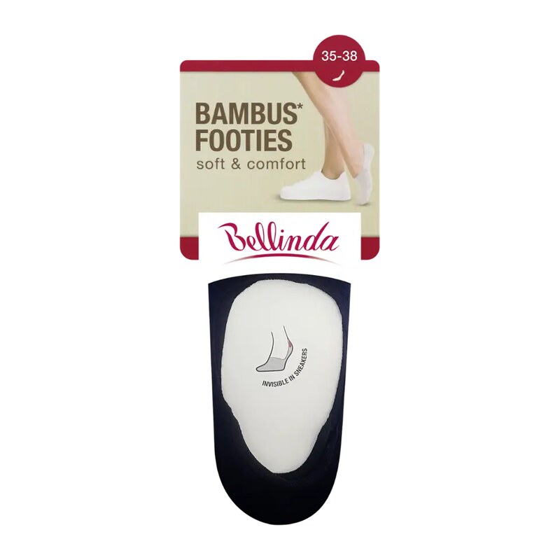 Bellinda Ponožky Bambus Footies, černé 35/38