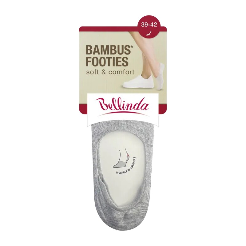 Bellinda Ponožky Bambus Footies, šedé 39/42