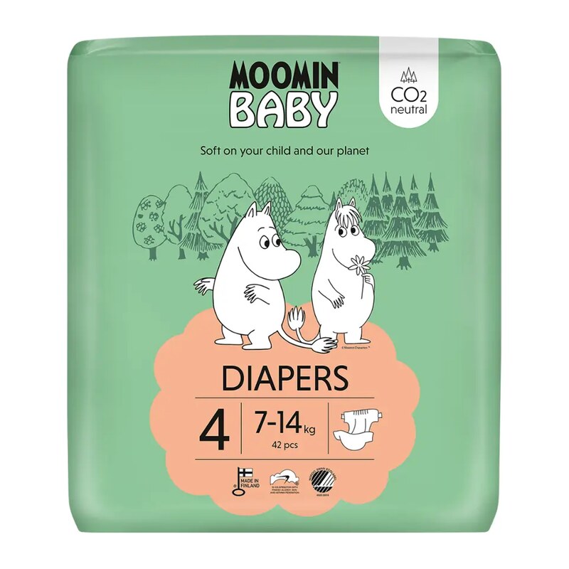 Moomin Baby Eko pleny Maxi, 7–14 kg, vel. 4 42 ks